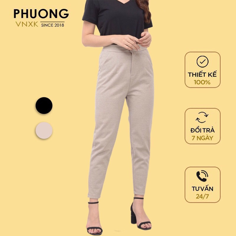 Quần baggy vải dạ nữ hàng Quảng Châu loại 1  đủ size 2 màu đen và be