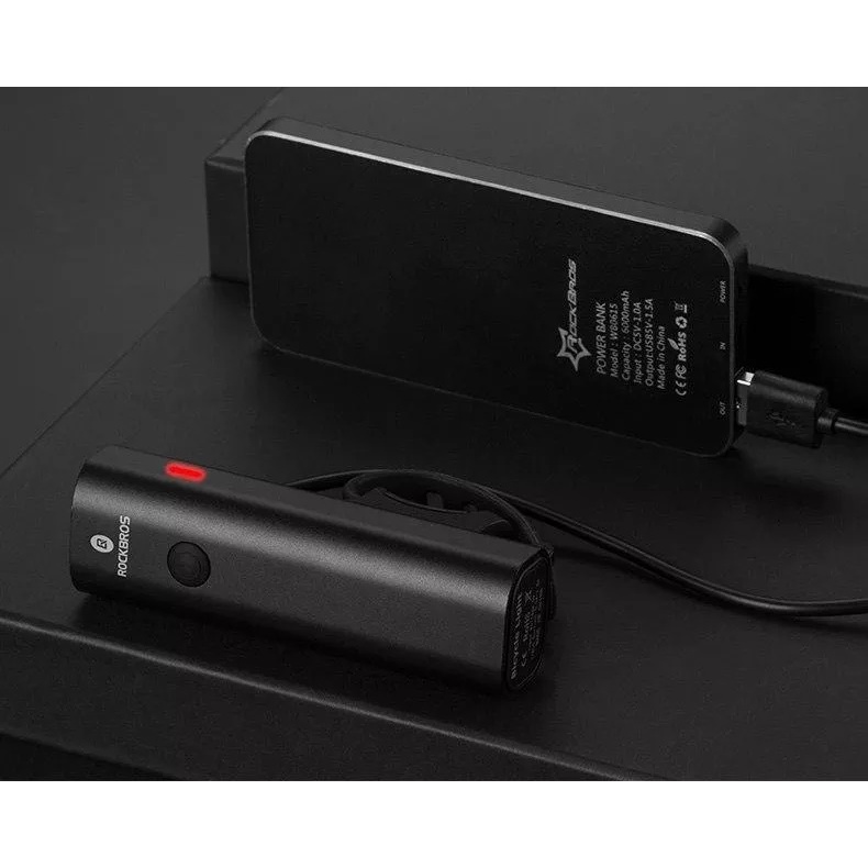 Đèn xe đạp Rockbros 400lm, pin 2000mah, đèn kẹp