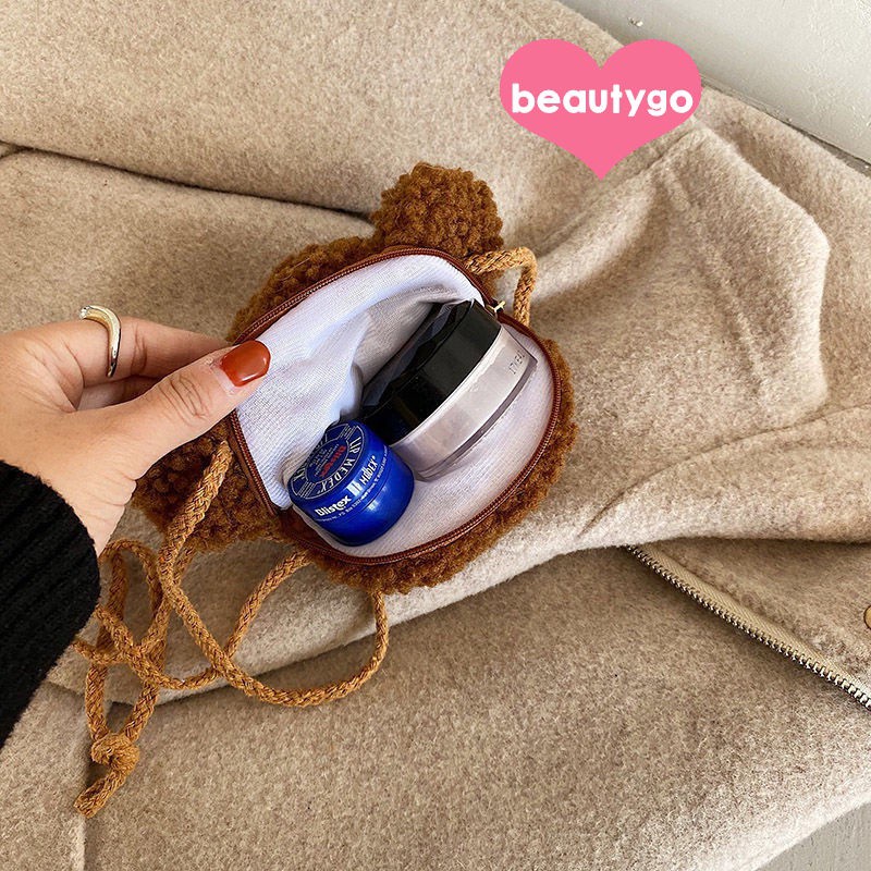Túi đeo chéo mini hình gấu bông kiểu dáng dễ thương cho nữ