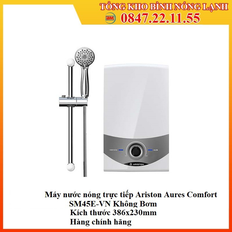 Máy Nước Nóng Trực Tiếp Ariston Aures Comfort SM45E-VN không bơm