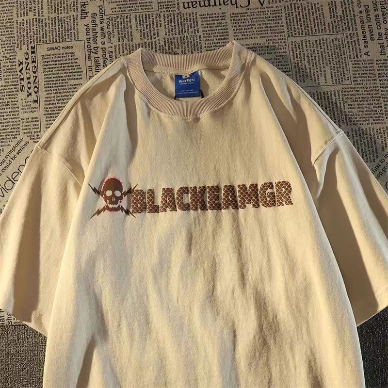 Áo Thun 100% Cotton Tay Ngắn Dáng Rộng Phong Cách Hip Hop Âu Mỹ Thời Trang Cho Nam