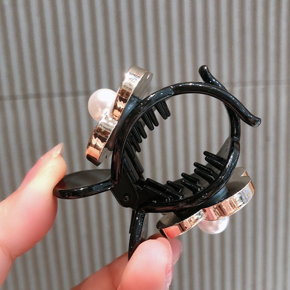 Kẹp tóc hoa trà bằng nhựa resin màu trơn cổ điển dễ thương cho nữ