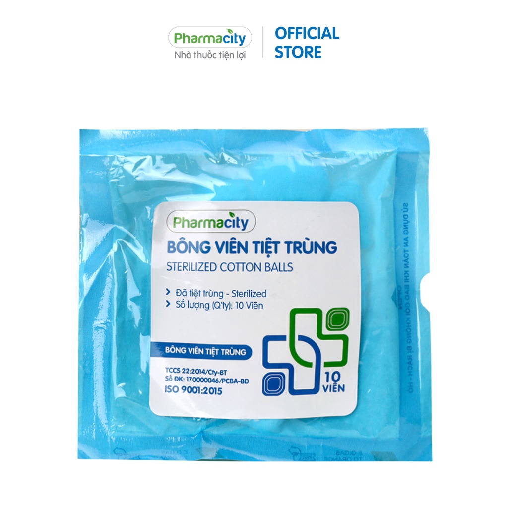 Bông viên tiệt trùng Pharmacity 2 x 2cm