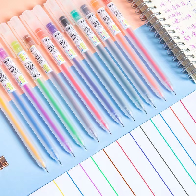 Bút Mực Gel Nhiều Màu Ngòi 0.5mm 12 Màu Phong Cách Muji