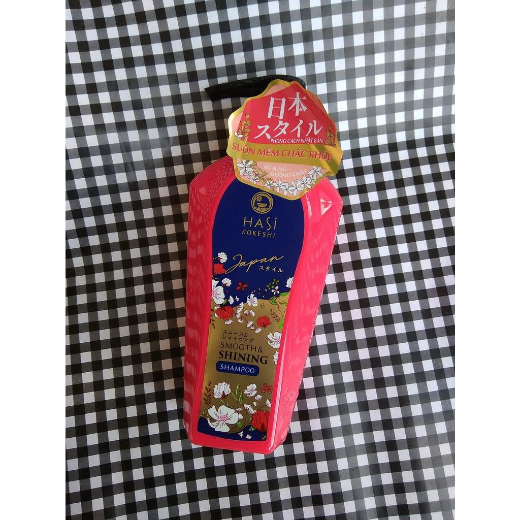 Dầu gội HaSi Kokeshi dưỡng tóc và ngừa gàu 450g | Chai gội đầu nữ
