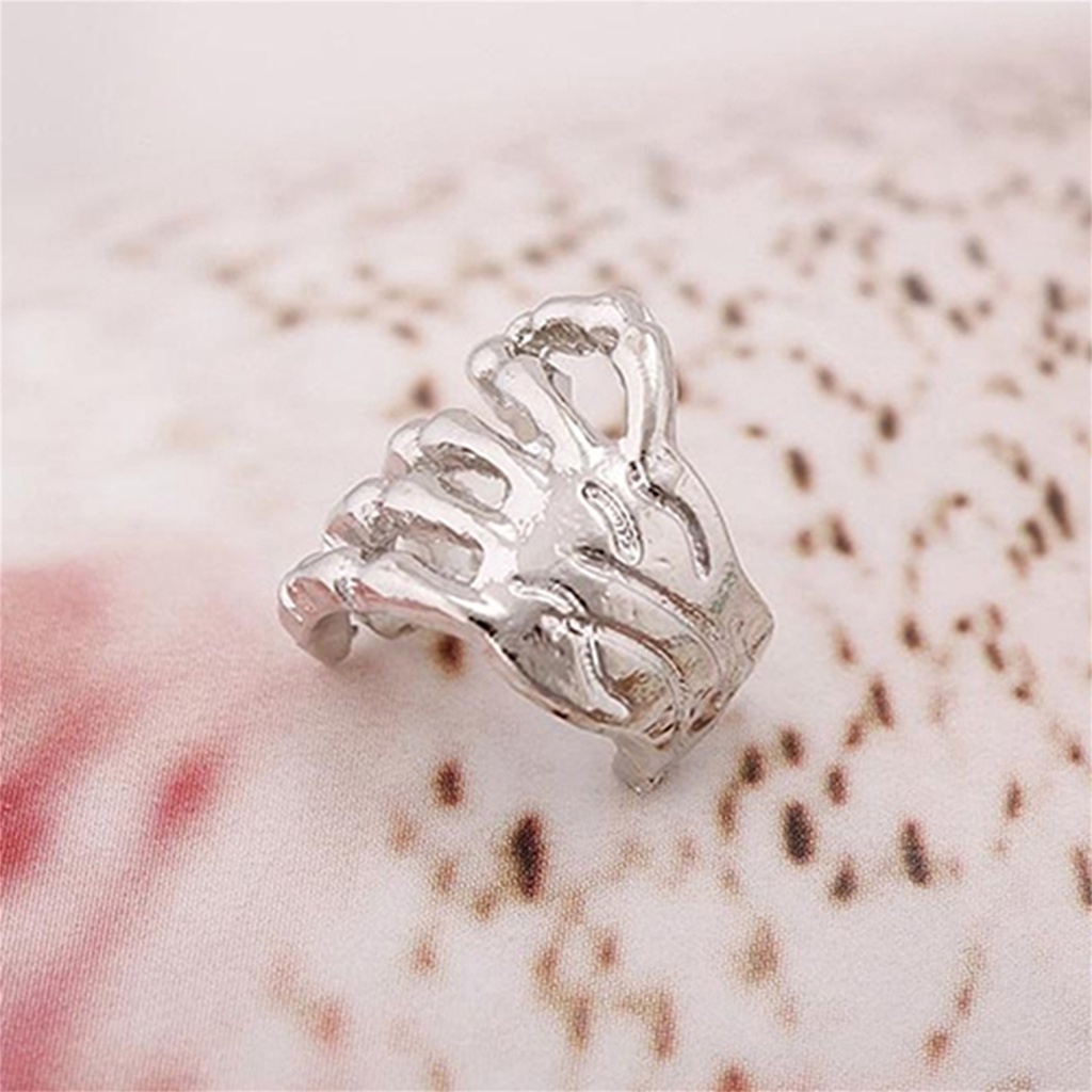 Khuyên vành tai hợp kim hình bàn tay xương cá tính dành cho nam và nữ