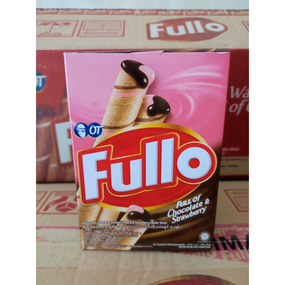 Bánh Fullo Vị Sô cô la, Sô cô vani, Dâu, Vani Hộp 24 gói×10gr