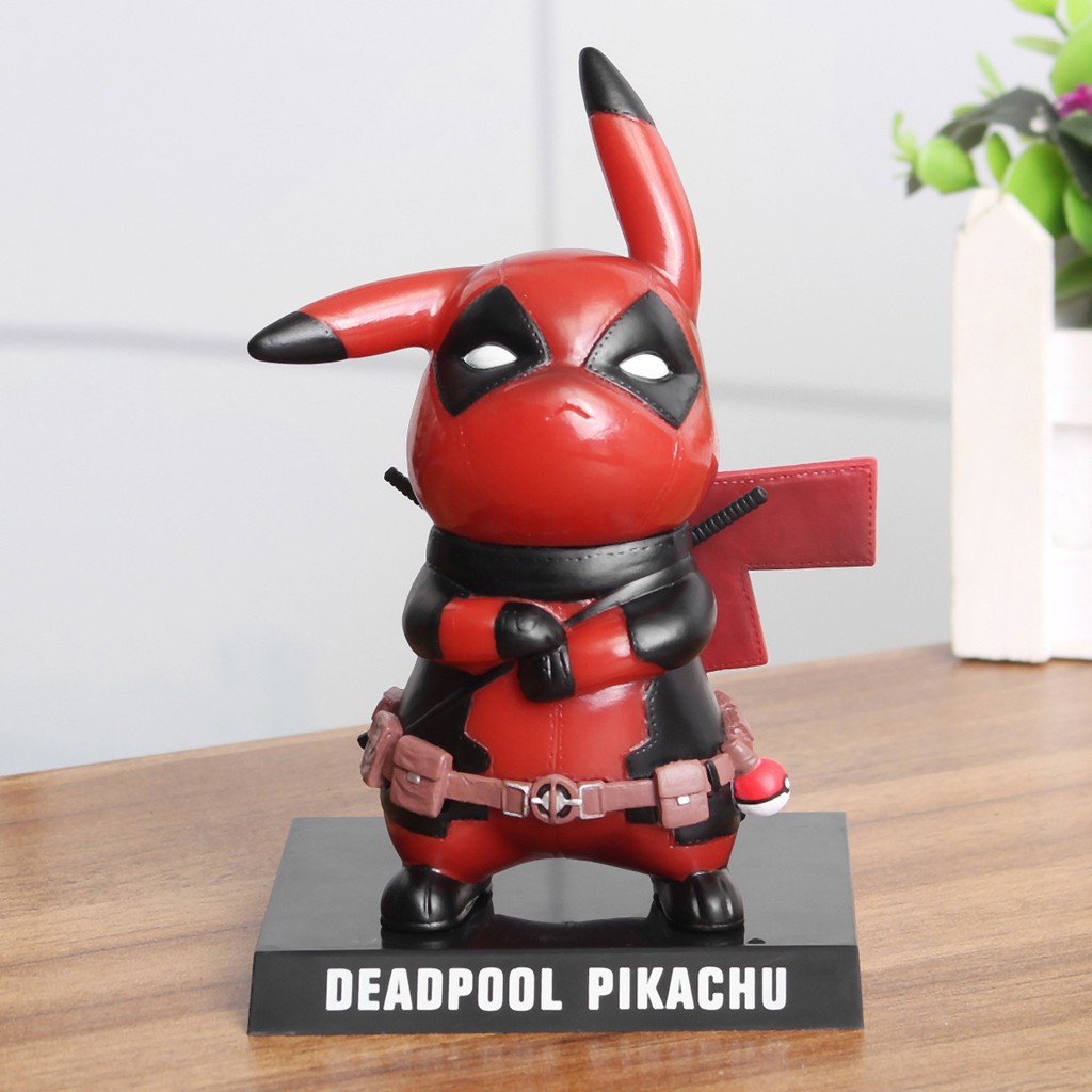 Đồ chơi mô hình nhân vật Pikachu cosplay Deadpool/Captain America