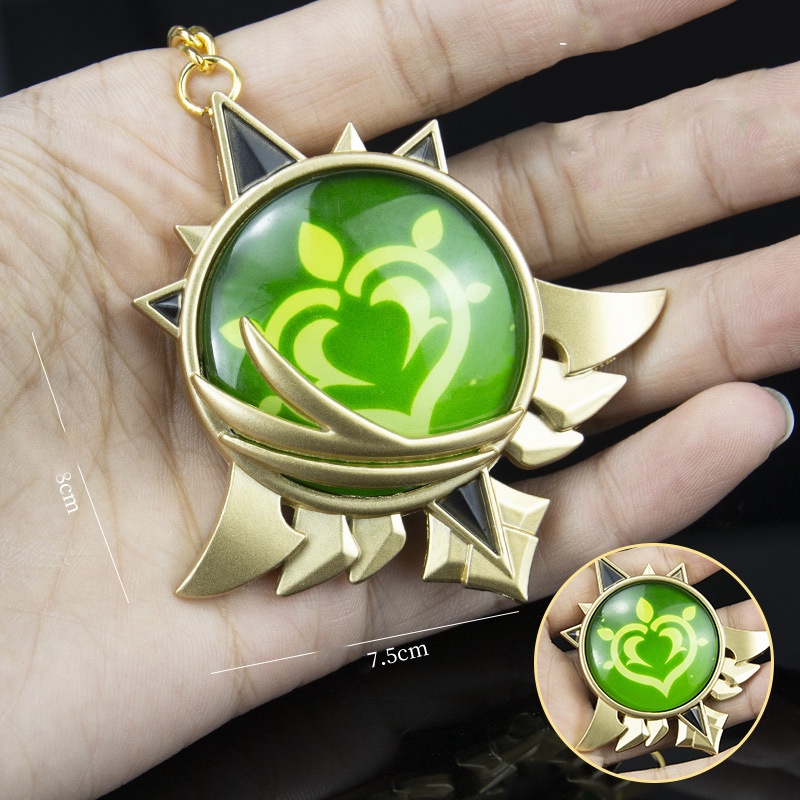 ( TRUNG ) Móc khóa kim loại mô hình Vision GENSHIN IMPACT ver MONDSTADT 8cm game anime chibi