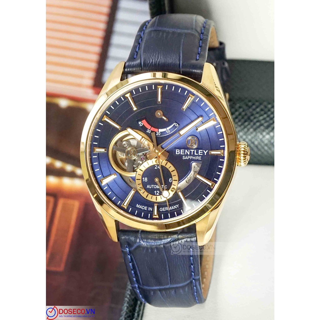 Đồng Hồ Nam Bentley Mặt Hề BL1831-15MKNN-AMK-GL-X Chính Hãng Kính Sapphire, Dây Da Cao Cấp, Chống Nước Tốt