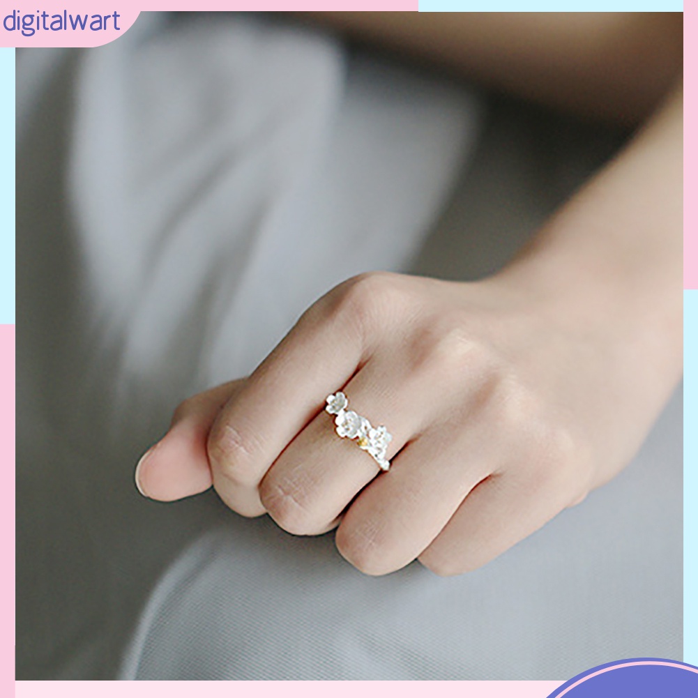 Nhẫn Hở Họa Tiết Hoa Mận Handmade Thời Trang Cho Nữ