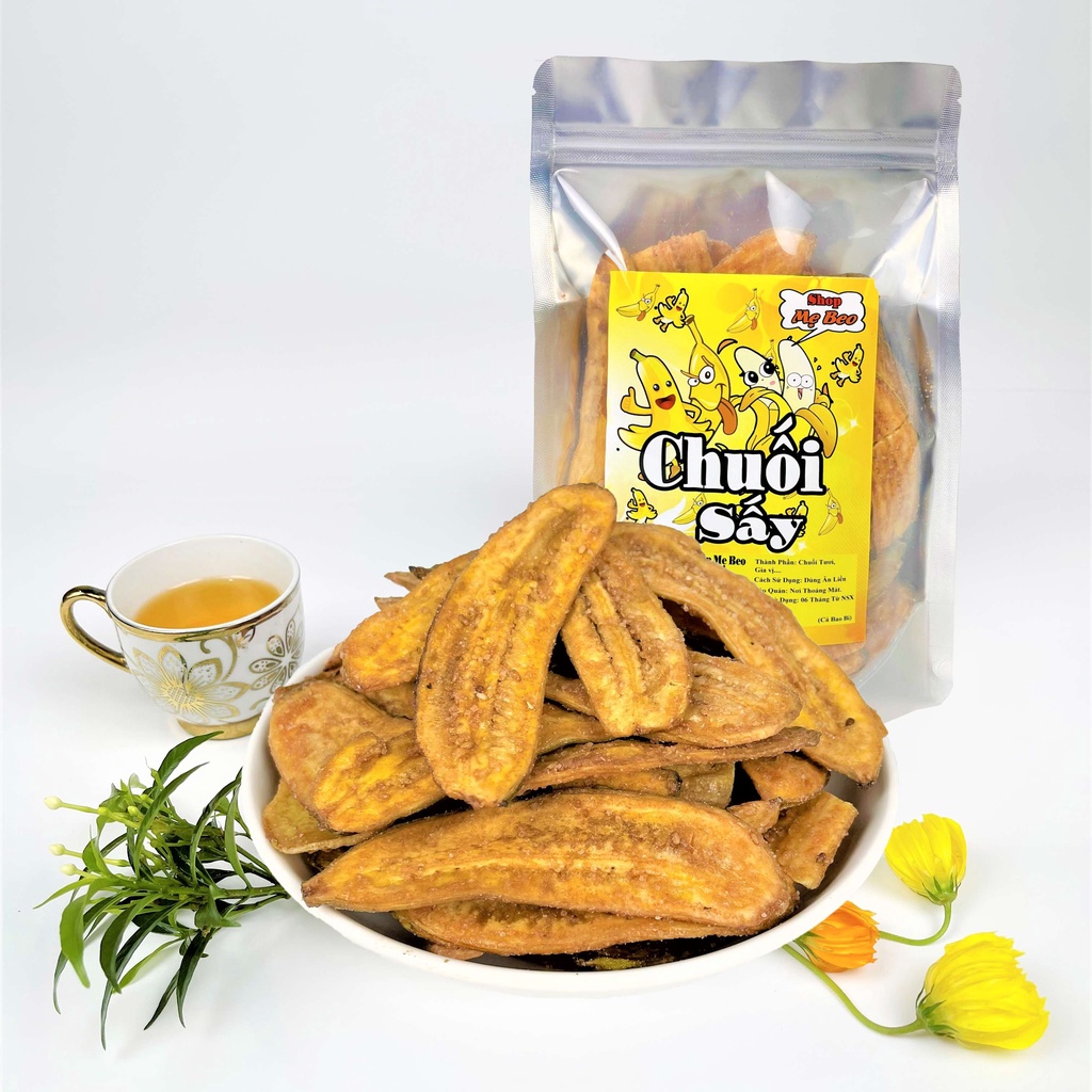 Chuối sấy mè giòn 500Gr Mẹ Beo đồ ăn vặt cực ngon