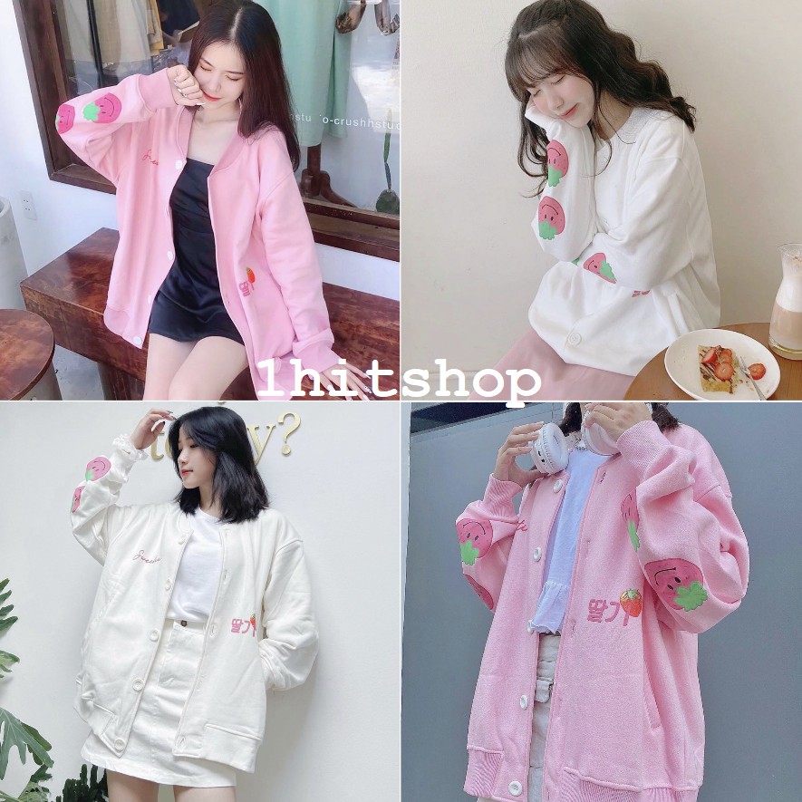 Áo Cardigan TRÁI DÂU CUTE Ulzzang Unisex 1hitshop | BigBuy360 - bigbuy360.vn