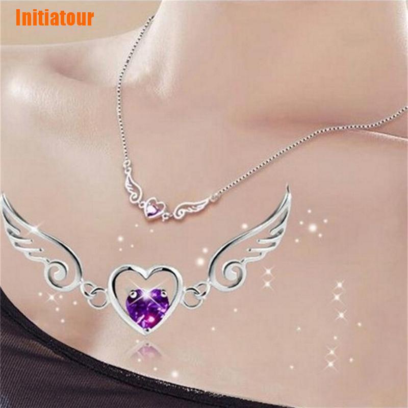 Vòng cổ Bạc Mặt Hình Đôi Cánh Trái Tim Tình Yêu