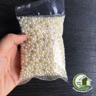 Bịch hạt ngọc trai nhựa màu trắng nhỏ - bịch 100gr
