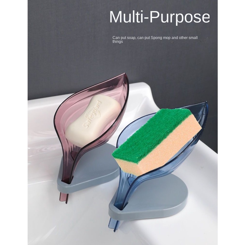 Mới Khay Đựng Xà Phòng Hình Chiếc Lá Thiết Kế Sáng Tạo Có Cốc Hút Không Đục Lỗ Cho Phòng Tắm