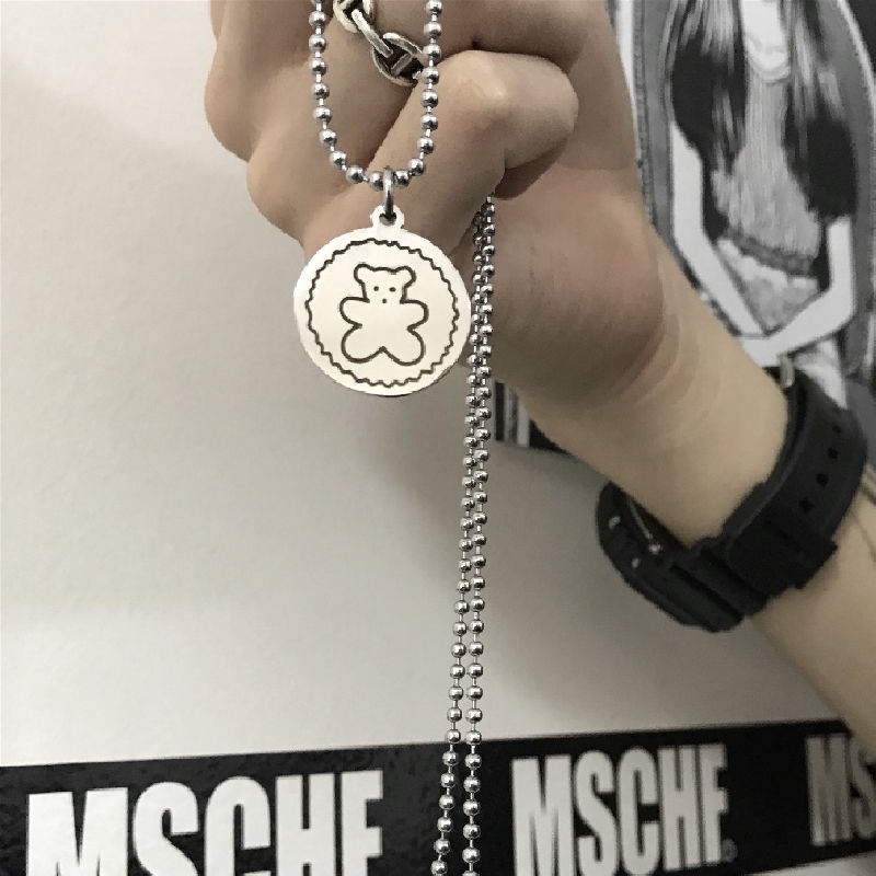 Dây Chuyền Mặt Hình Gấu 22 Mặt Trời Phong Cách Harajuku Dễ Phối Đồ Dành Cho Nam