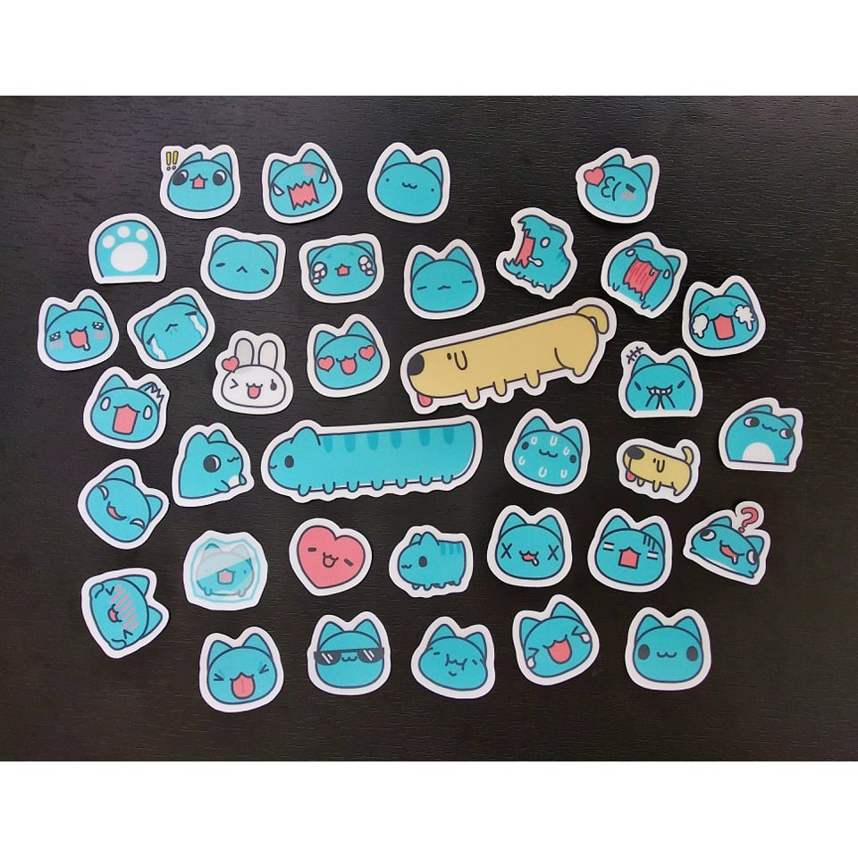 [SET 2] Bộ 36 sticker hoạt hình Capoo Bugcat đáng yêu - LLD093 (Ảnh thật tự chụp)