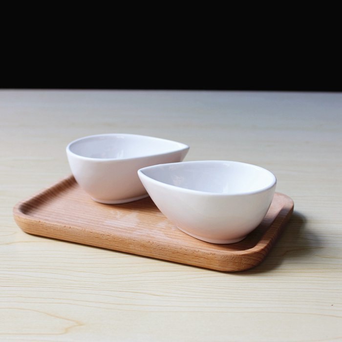 Bát sứ ăn dặm hình giọt nước - sứ trắng