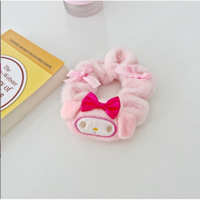 Dây buộc tóc XIAODUOJIAJU vải lông họa tiết hello kitty dễ thương thời trang cho nữ