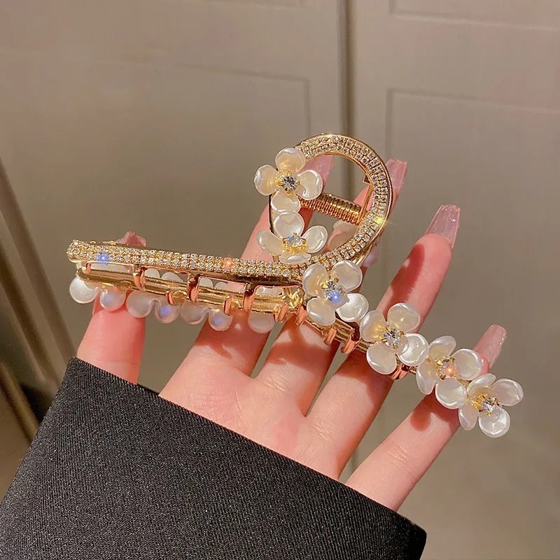 Kẹp Tóc Hình Hoa Đính Đá Kiểu Dáng Tinh Tế Thời Trang Cho Nữ