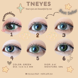 Kính áp tròng xanh lá green 0 độ tneyes