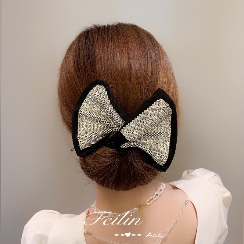 Kẹp Tóc Hình Nơ Đính Đá Thời Trang Cho Nữ