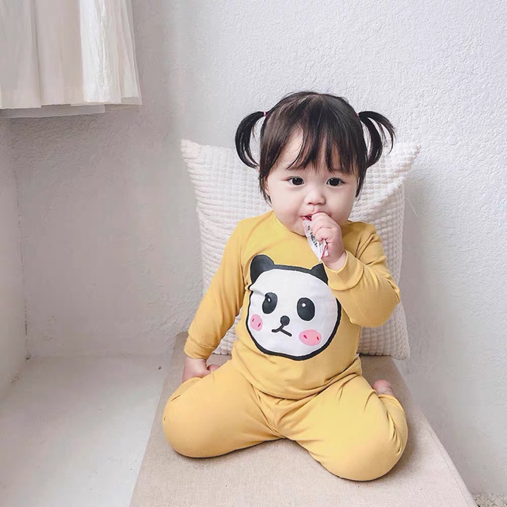 Bộ quần áo cotton dài tay hình thú cho bé K033