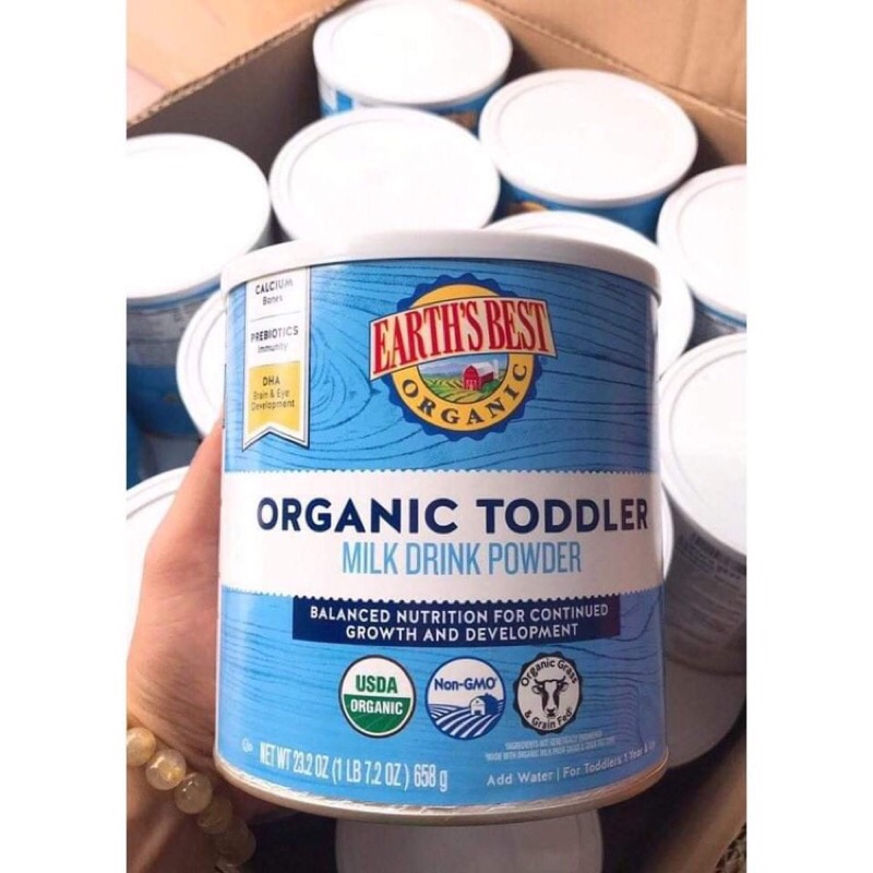 Sữa Earth’s Best xanh- Earth's Best organic Toddler 595gr hàng bay air Mỹ date 5/2024