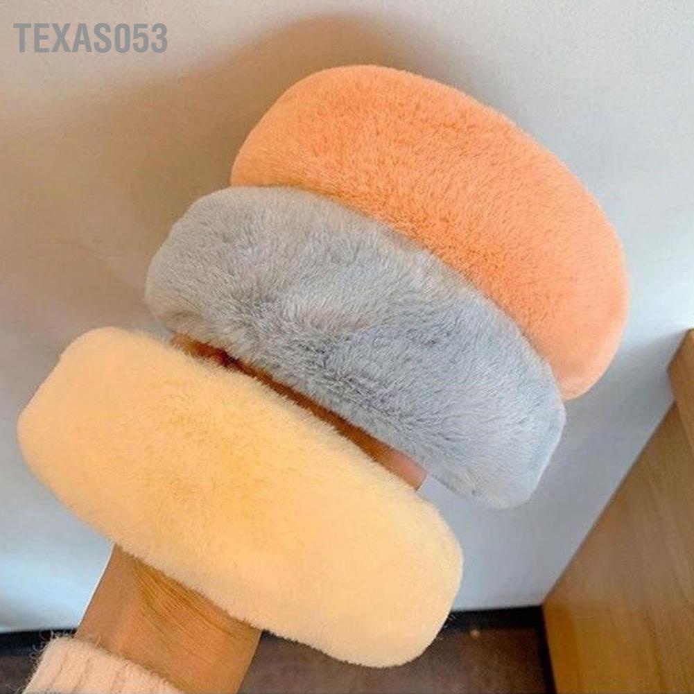 Hàng Sẵn Băng đô lông nhiều màu Băng đô thời trang Đầu rộng Trang trí chống trượt cho rửa mặt【Texas053】