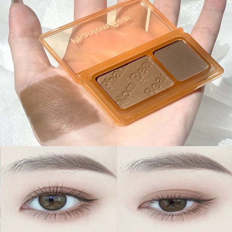 Bảng Phấn Mắt 2 Màu Lì/Nhũ Ánh Kim Kháng Nước Nhỏ Gọn Tiện Lợi