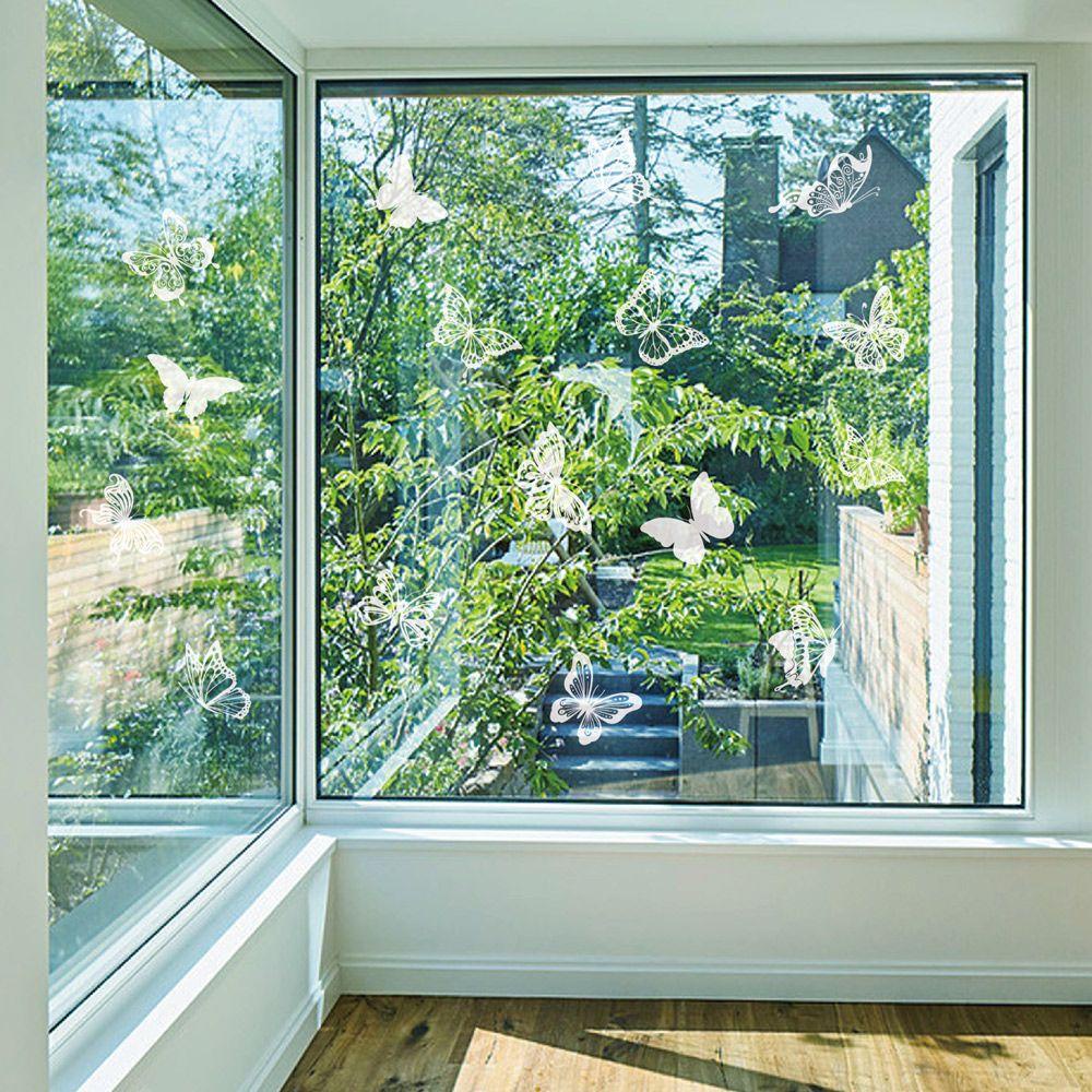 Bộ 24 Miếng Dán Cửa Sổ Chống Va Chạm Hình Bướm Cảnh Báo Chim