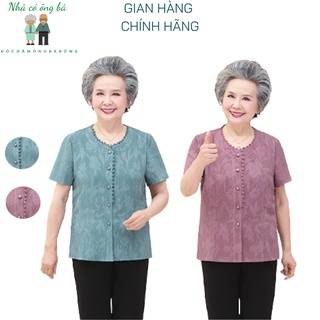 Bộ quần áo cộc tay cổ tàu cách tân lụa cotton cho bà cho mẹ, quần áo cộc tay mùa thu mùa đông đồ trung niên