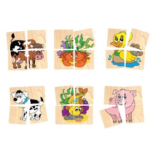 Đồ chơi gỗ bộ ghép hình 10 con vật winwintoys 64392