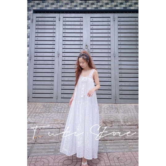 Đầm 2 dây cột nơ tiểu thư MOCHI DRESS