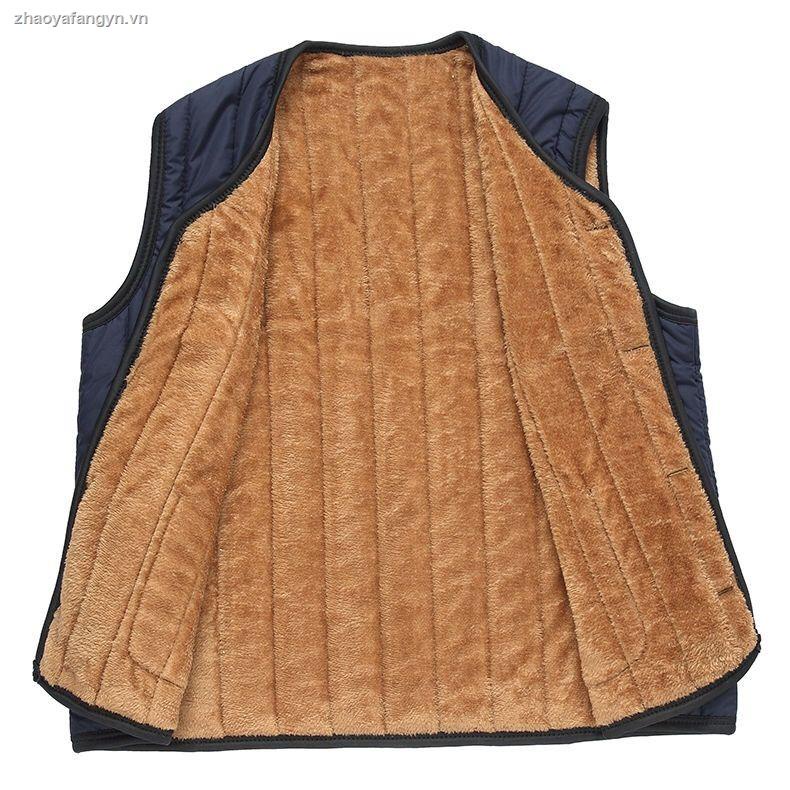 Áo gile cotton lót nhung dày dặn giữ ấm dành cho phụ nữ trung niên