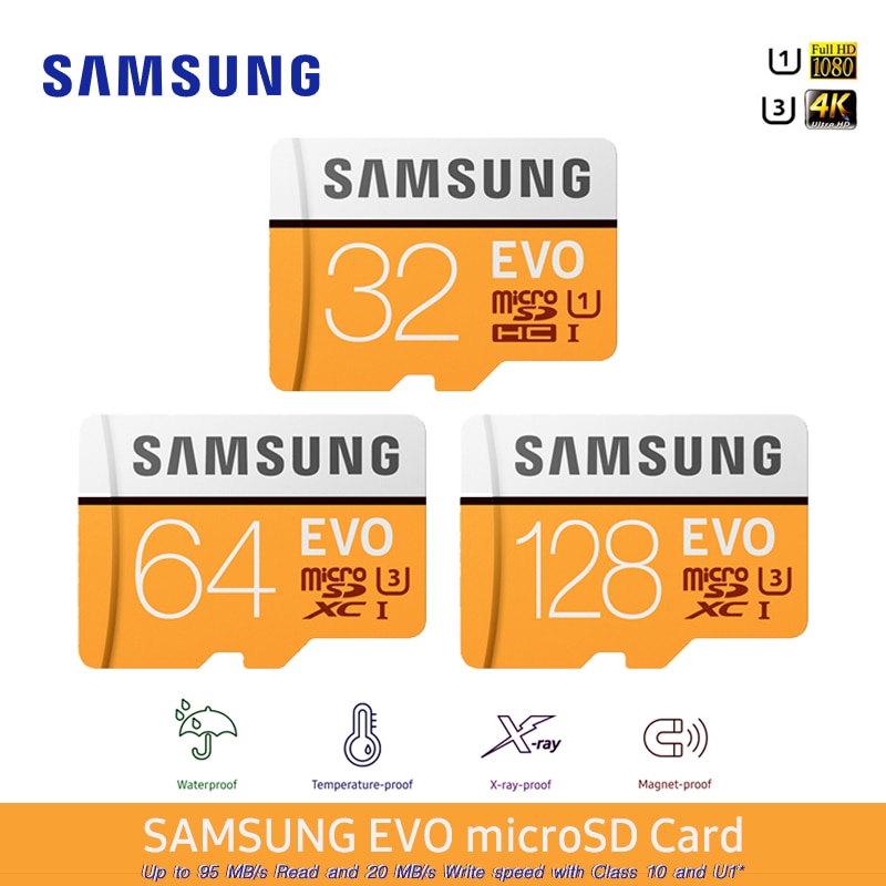 Thẻ Nhớ Samsung Evo 64gb 128gb U3 Micro Sd 32gb U1 Class 10 Uhs-I