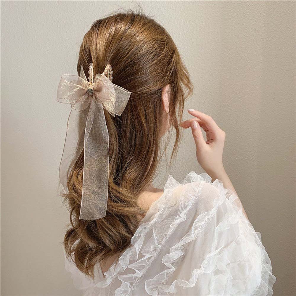 Kẹp Tóc Hình Nơ Ren Nhiều Màu Sắc Phong Cách Hàn Quốc Thời Trang Mùa Hè Cho Nữ