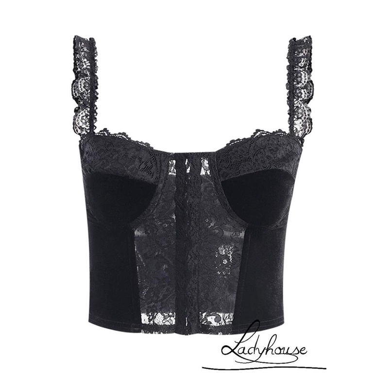 Áo Ba Lỗ Không Tay Phối Ren Màu Sắc Đơn Giản Cho Nữ