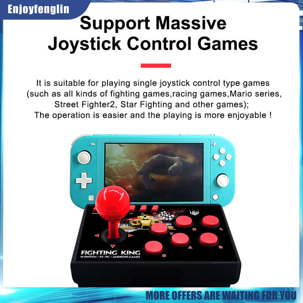 （Enjoyfenglin） 4-in-1 Retro Arcade Game Joystick Station USB C Wired TURBO Fighting Controller