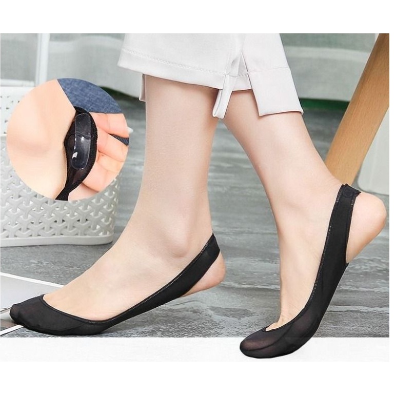 Vớ Cao Gót Chống Trượt Màu Trơn Thời Trang Mùa Hè Dành Cho Nữ