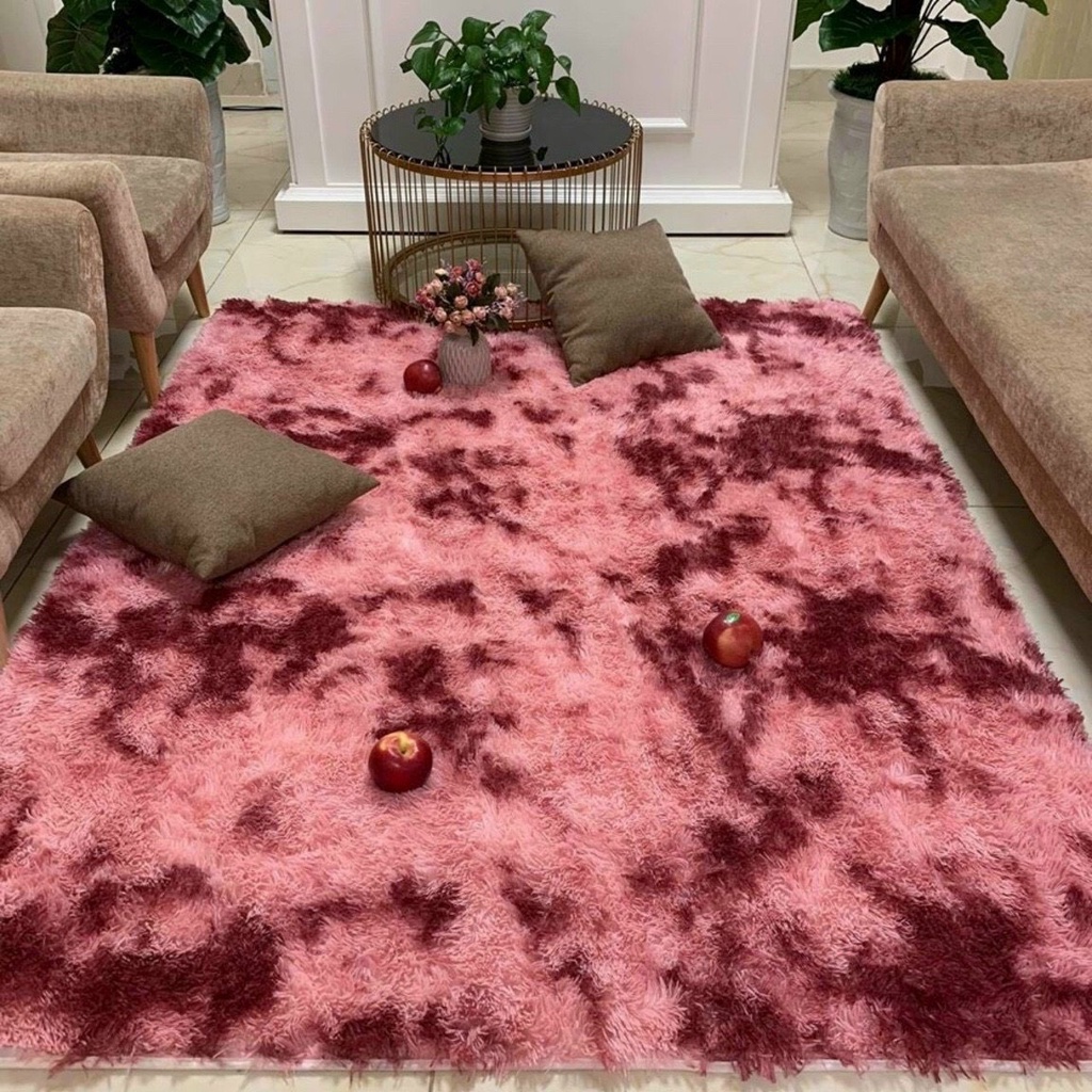 Thảm Lông Loang Trải Sàn Lông Dầy Hàng Đẹp 2020 ( Kích Thước 1m6 x 2m - Mặt Sau Chồng trơn trượt)