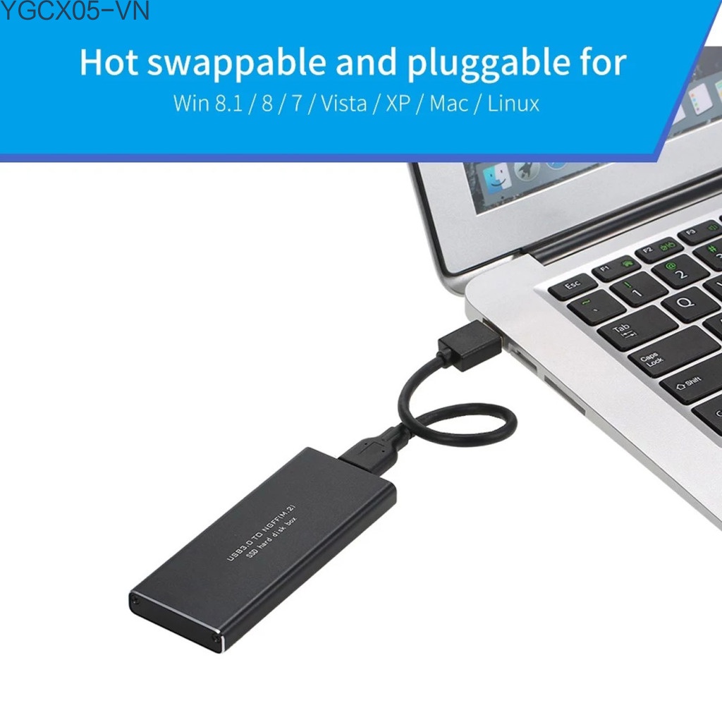 Hộp Đựng Ổ Cứng Chuyển Đổi Ngff M.2 Sang Usb 3.0 5gbps Ssd 2230 / 2242 / 2260 / 2280 mm | BigBuy360 - bigbuy360.vn