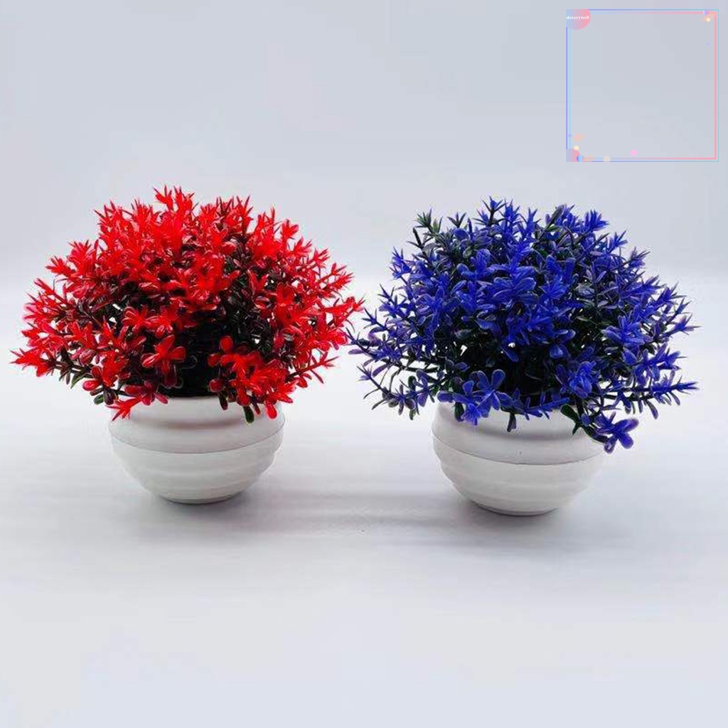 1 Bộ Chậu Cây Cỏ Nhân Tạo Bằng Nhựa Để Bàn Trang Trí