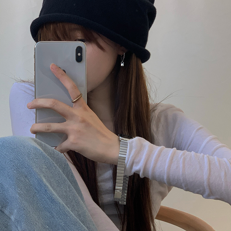 Khuyên tai hình ổ khóa phong cách Hàn Quốc thời trang cá nhân cao cấp 19751