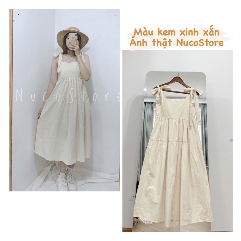 Váy 2 Dây Babydoll Thắt Nơ Vai, Đầm 2 Dây Quảng Châu | BigBuy360 - bigbuy360.vn
