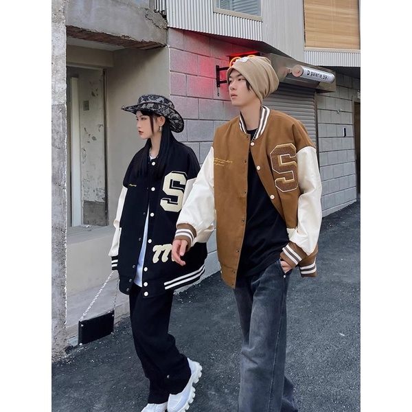 ÁO BOM BER DẠ TAY DA CHỮ THÊU HANG 2 LỚP QUẢNG CHÂU