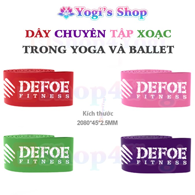 Dây Cao Su Kháng Lực Tập Xoạc DEFOE Fitness Bản Rộng 45mm, Có Túi Đựng