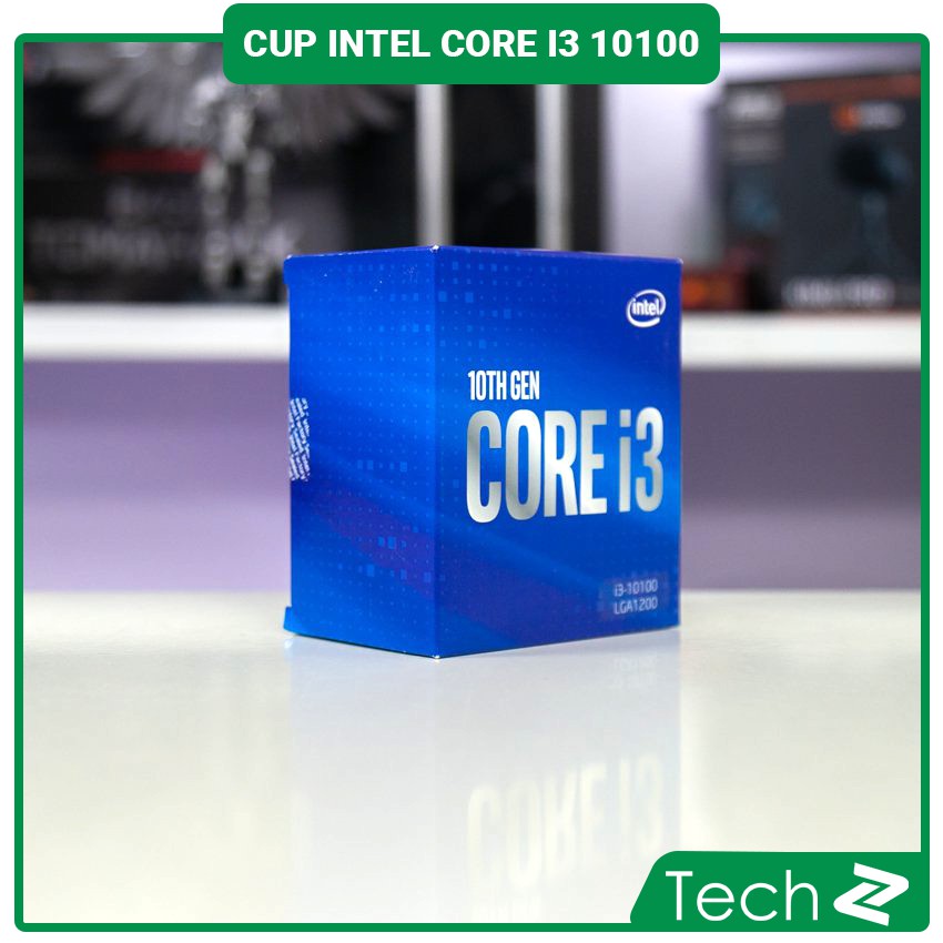 CPU Intel Core i3 10100 (3.6GHz turbo up to 4.3Ghz, 4 nhân 8 luồng, 6MB Cache, 65W)