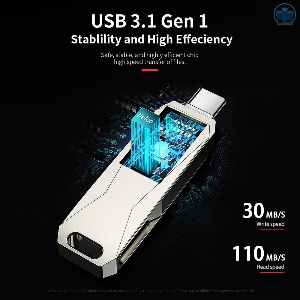 Ổ Đĩa Flash Netac U782C 32gb Type-C + Usb Cho Điện Thoại